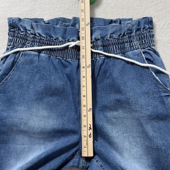 Hammer Paper Bag Jeans Junior Size 13 Blue Pull On Stretch Cropped Cuff Leg - Picture 11 of 13